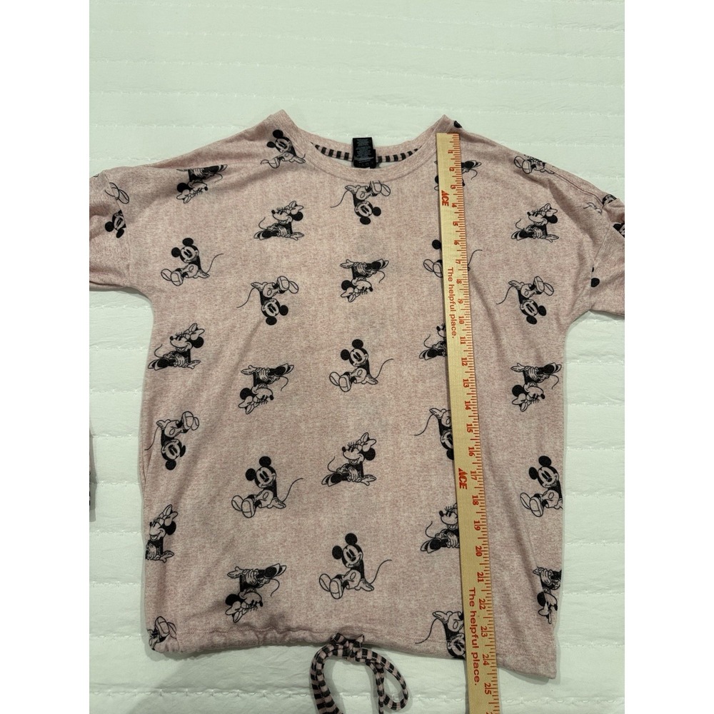 Disney Women's 2 Piece Cozy Pajama Set , Mauve Mickey and Minnie, Size M - Picture 7 of 7
